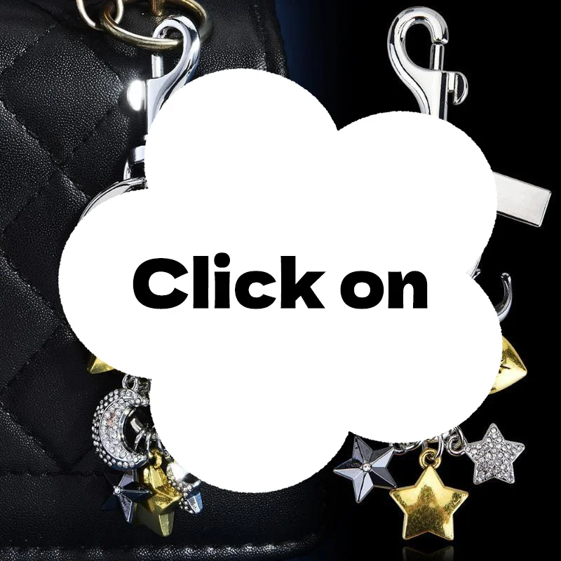 Mixed Metal Moon Star Keychain with Rhinestone, Custom Engraved Bag Charm, Aesthetic Purse Accessory, Unique Gift for Women