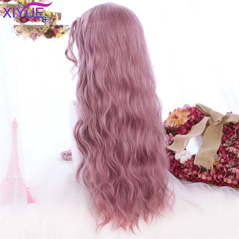 XUTYE Ombre Marrone Biondo Chiaro Platino Ondulato Lungo Parte Centrale Parrucca per Capelli Cosplay Parrucca Sintetica Naturale Resistente al