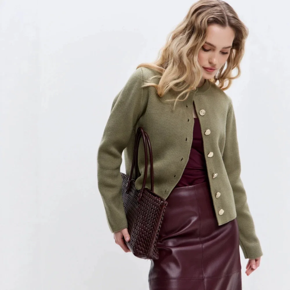 Casual Knit Cardigan Women O Neck Long Sleeves Single Breasted Loose Sweater Female 2026 Autumn Chic Solid Fashion Knitwears