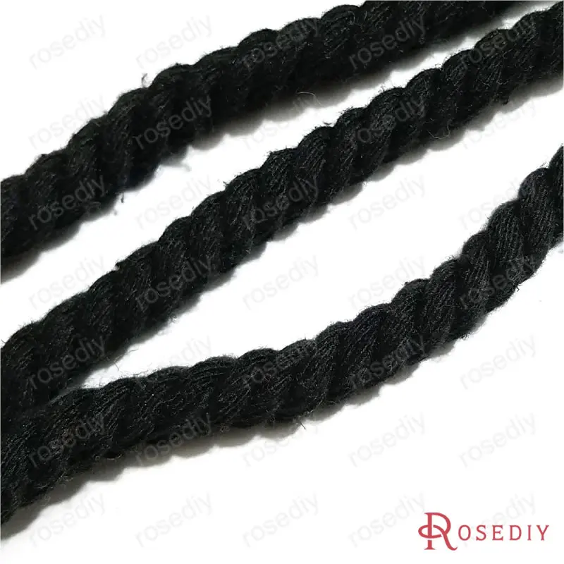 (CA1003_1M)1 meter Rope, Buy multi packs without cutting, 8mm 10mm 20mm Colorful 100% Cotton Three Strands Twisted Cords