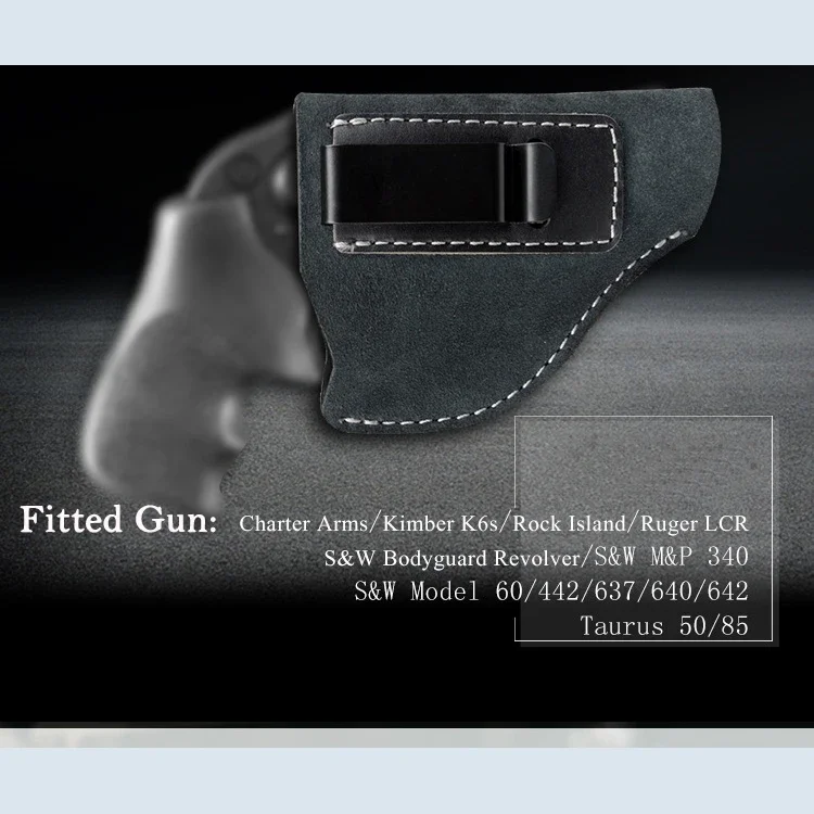Tactical Concealed Belt IWB Holster Hunting Holster for J Frame Revolvers Taurus S&W Genuine Suede Leather Gun Holster