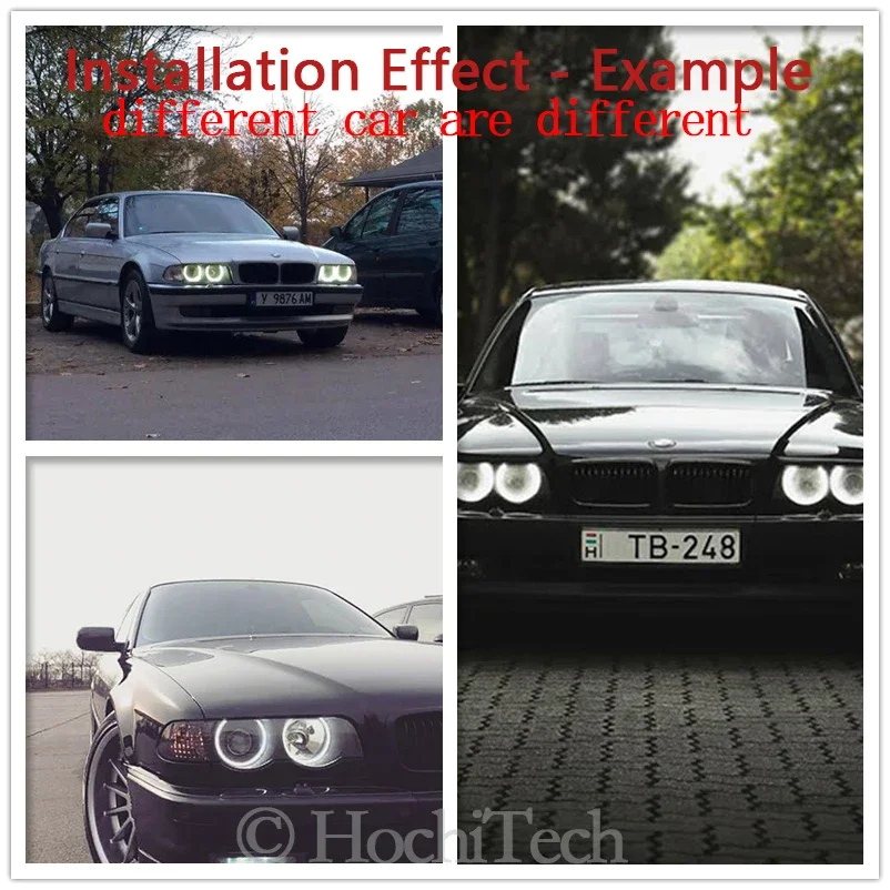 لسيارات BMW Z3 1999 2000 2001 2002 عين الشيطان عالية الجودة CCFL عيون الملاك عدة حلقة هالة بيضاء دافئة #6