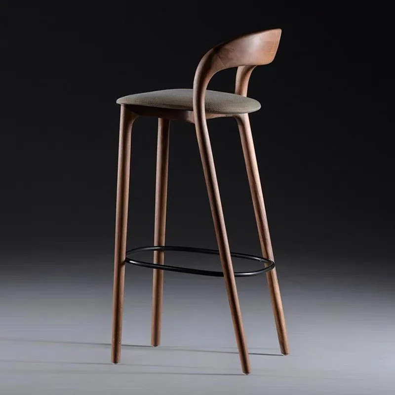 Tabourets de bar décoratifs en bois, design de luxe, chaises de salle à manger esthétiques modernes, chaise de bar créative, meubles peu encombrants
