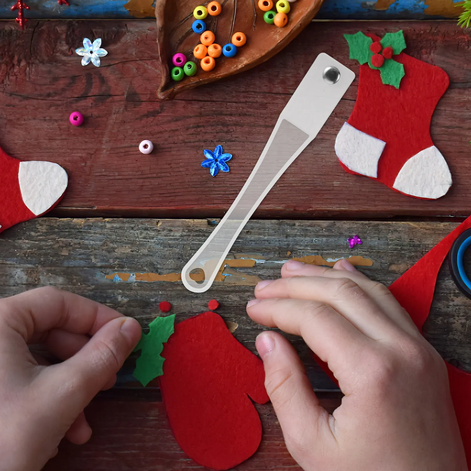 20Pcs Plastic Fan Handle For Hand Fan Diy Christmas Craft Supplies Child Handmade Material Wedding Party Favors Photo Booth Prop