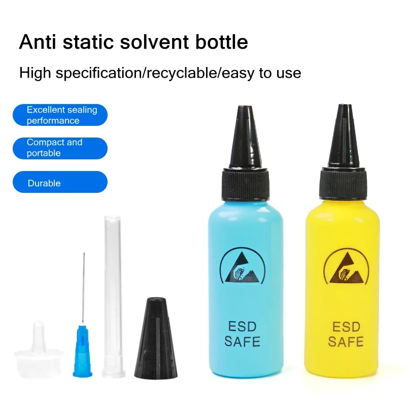 TE-P4 60/100ml Alcohol Bottle with Needle For Mobile Phone Repair Rosin Washing Board Water Tip Nozzle Solvent Empty Bottle
