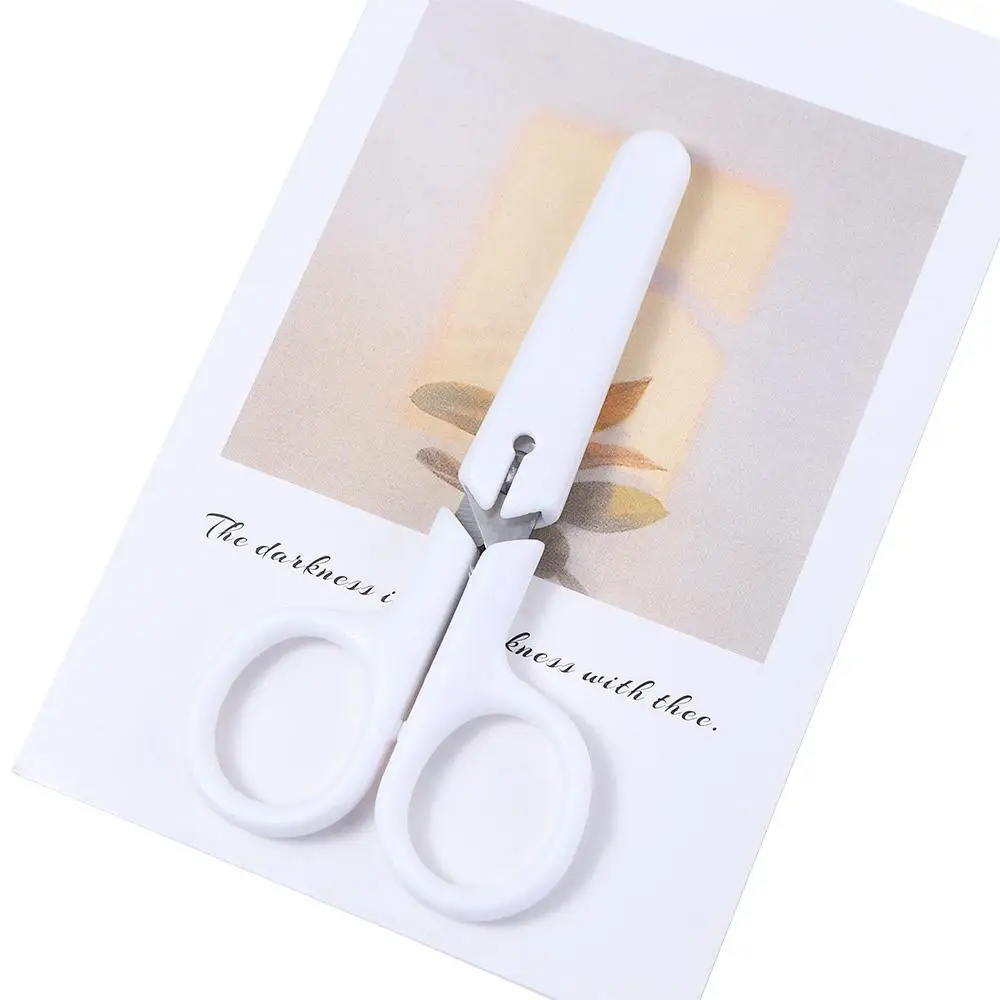 Stationery Handmade Tools Stainless Steel with Cover Handwork for Paper White Tiny Scissors Scissor Office Scissor White Color