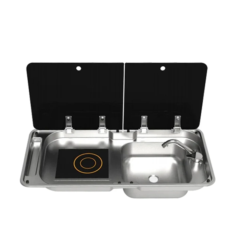 

JDA Durable Stainless Steel 304 RV Sink With Induction Cook Top Cooker Stove For Camper Van Caravan Trailer Motorhome