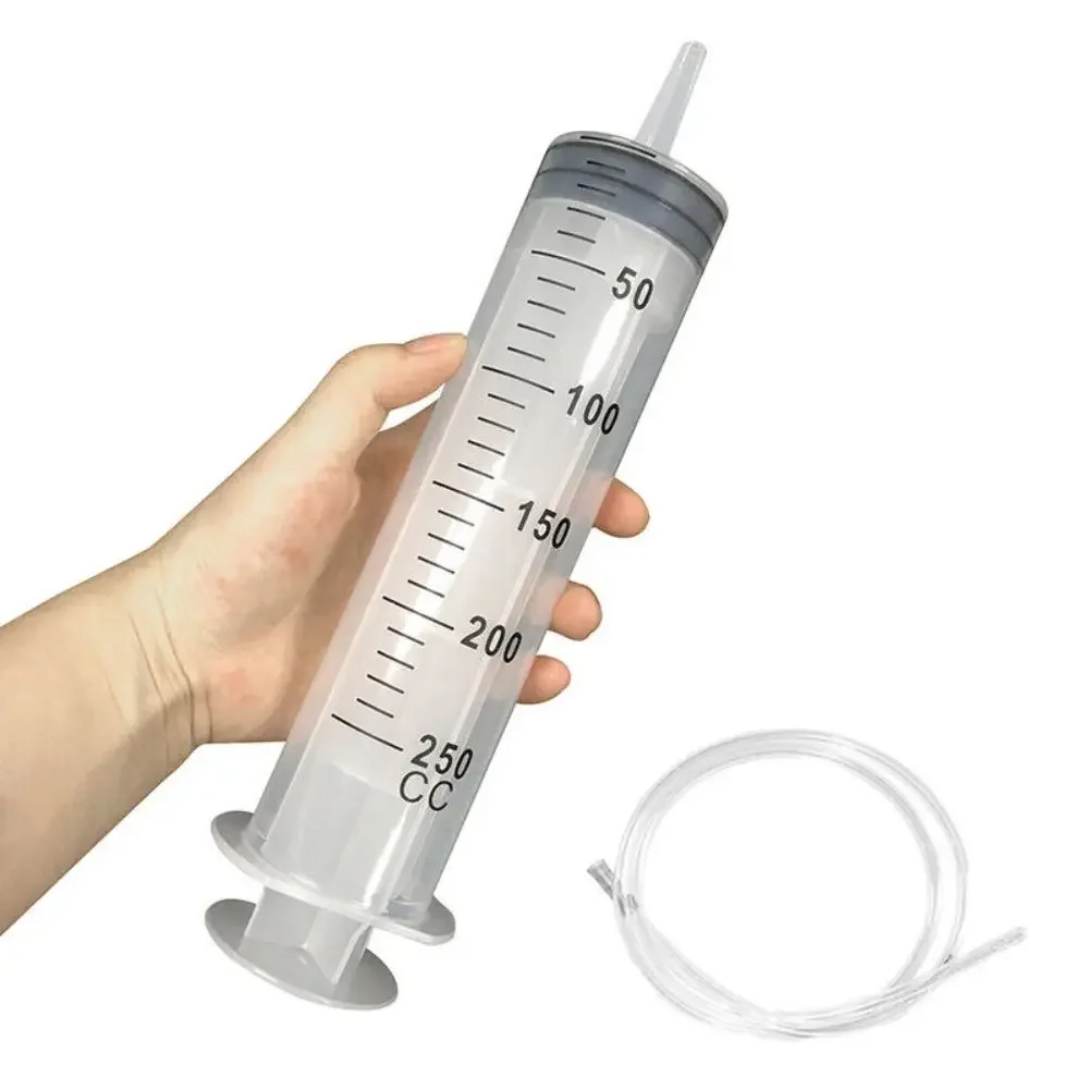 150/200/250/300/500ml Large Capacity Syringes With 1m Hose Pet Feeding Measuring Pump Hydroponics Nutrient Big Syringe