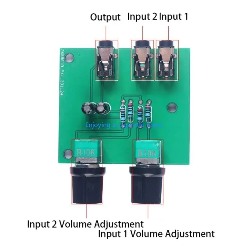 Passive Source Blending Board mit 3,5 mm Löchern, Audios Mixer Board Combiner Modul für zwei Tonsignale und einen Ausgang in – Detail 4