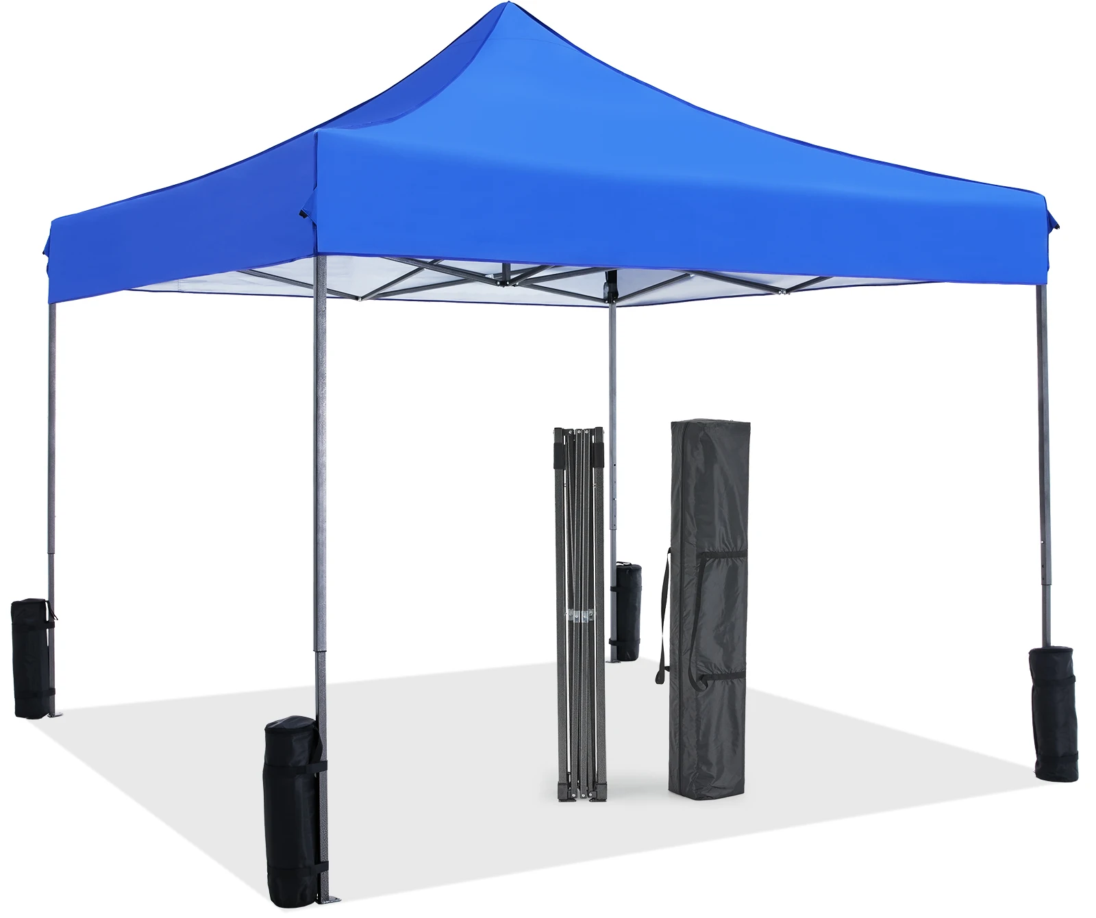 10x10ft Pop Up Outdoor Canopy Tent Easy Setup Shade Instant Portable Sun Shelter Canopy Tent with Sand Bags for Camping