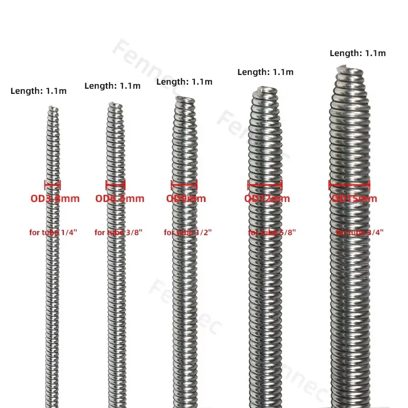 Internal Copper Pipe Bending Spring for Air Condition Steel Manual Pipeline Spring Tube Bending Tool 2/3/4/5/6 Points 6-19mm