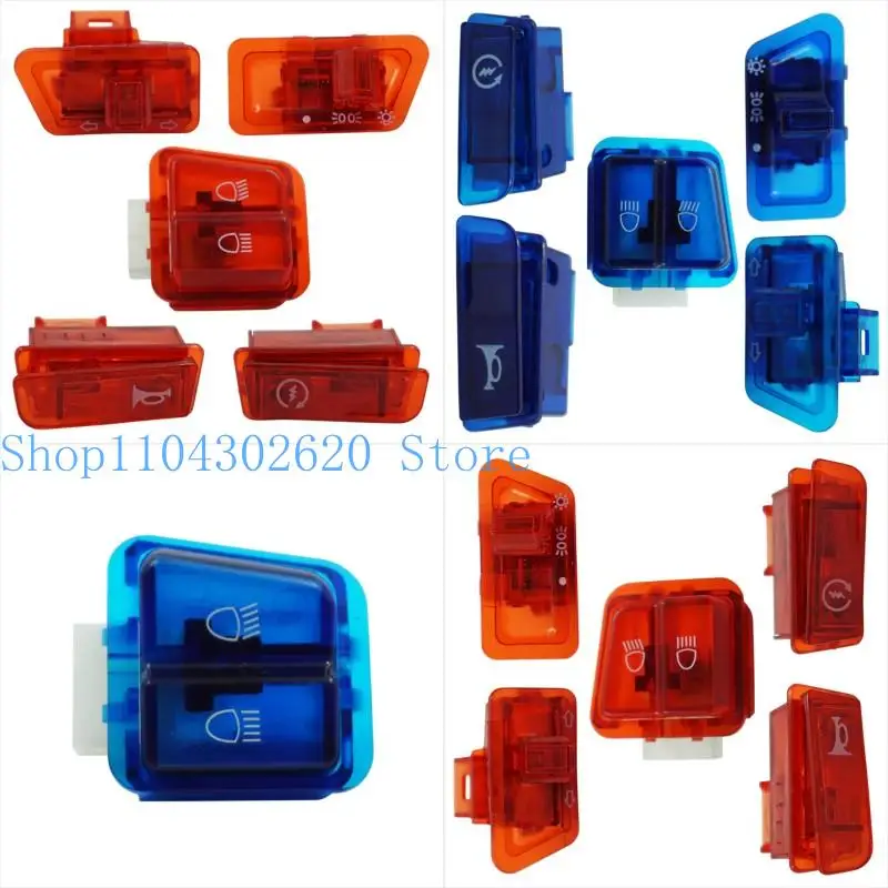 

5PCS Motorcycle Switch Kit Headlight Turn Signal High/Low Beam Dimming Horn Start Accessories Suitable for Moped Scooter