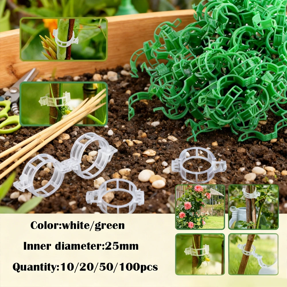 

10-100pcs Plastic Plant Clips Supports Connects Reusable Protection Grafting Fixing Tool Gardening Supplies for Vegetable Tomato