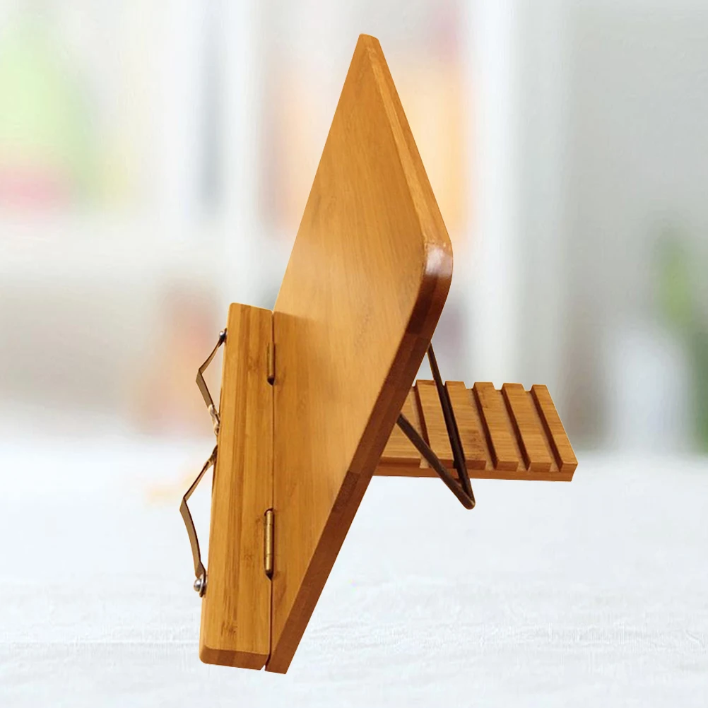 

Bamboo Reading Shelf Stand Tablet Bracket Holder Adjustable Frame Wooden Multifunctional