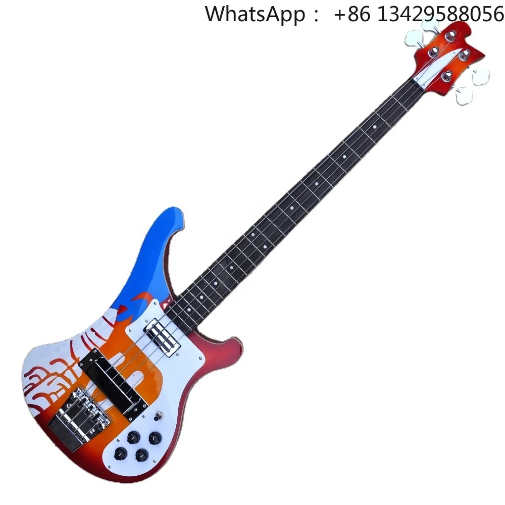 Flyoung Factory Electric Bass Guitar with 4 Strings Bass Special Sticker