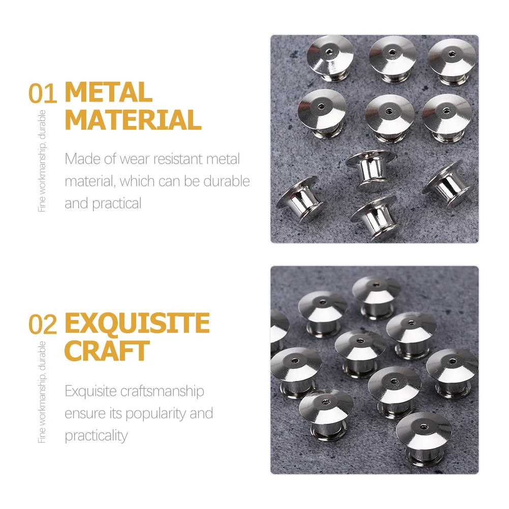

22pcs Locking Pin Backs Keepers Metal Clasps For Diy Jewelry Making Craft Projects Badge Name Tag Display Accessories
