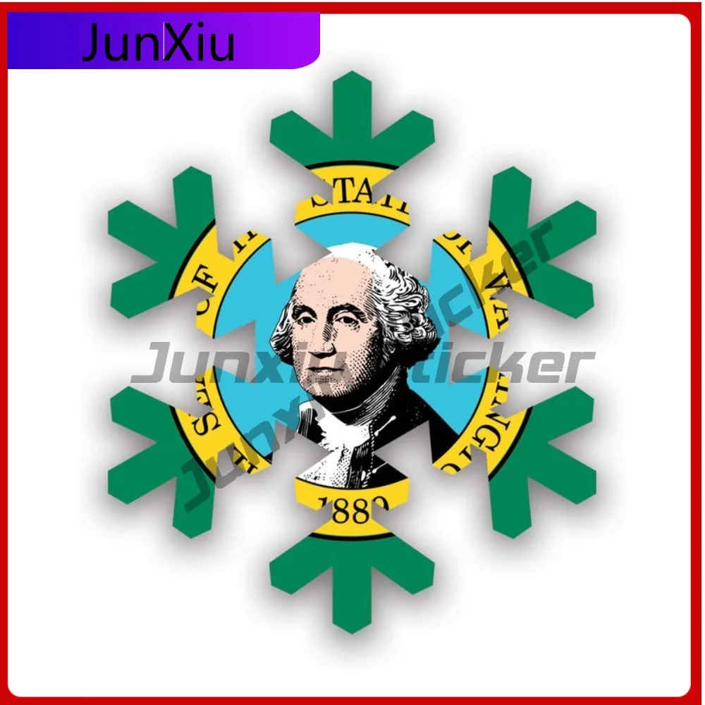

Washington Snowflake Sticker Weather Resistant Sun Resistant Racing For Laptop Bumper Motorcycle Easy Apply Self Adhesive Decal