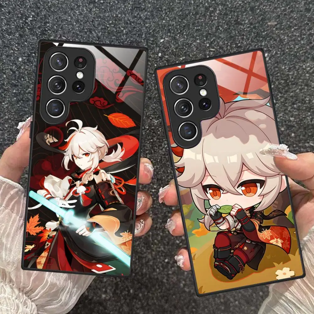 

Чехол для телефона Game GI Kazuha для Samsung Galaxy S26 S25 S24 S23 S22 S21 S20 Note20 Plus FE Ultra, стеклянный, цветной, красивый