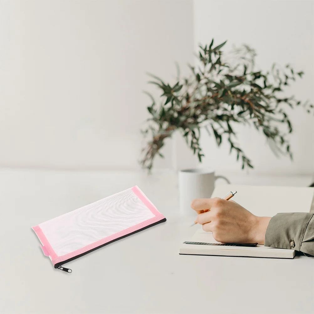 8 ชิ้นกระเป๋าดินสอความจุขนาดใหญ่น้ำหนักเบาแบบพกพาปากกาออแกไนเซอร์เครื่องเขียนกล่องเก็บของซิปเรียบกระเป๋าดินสอ