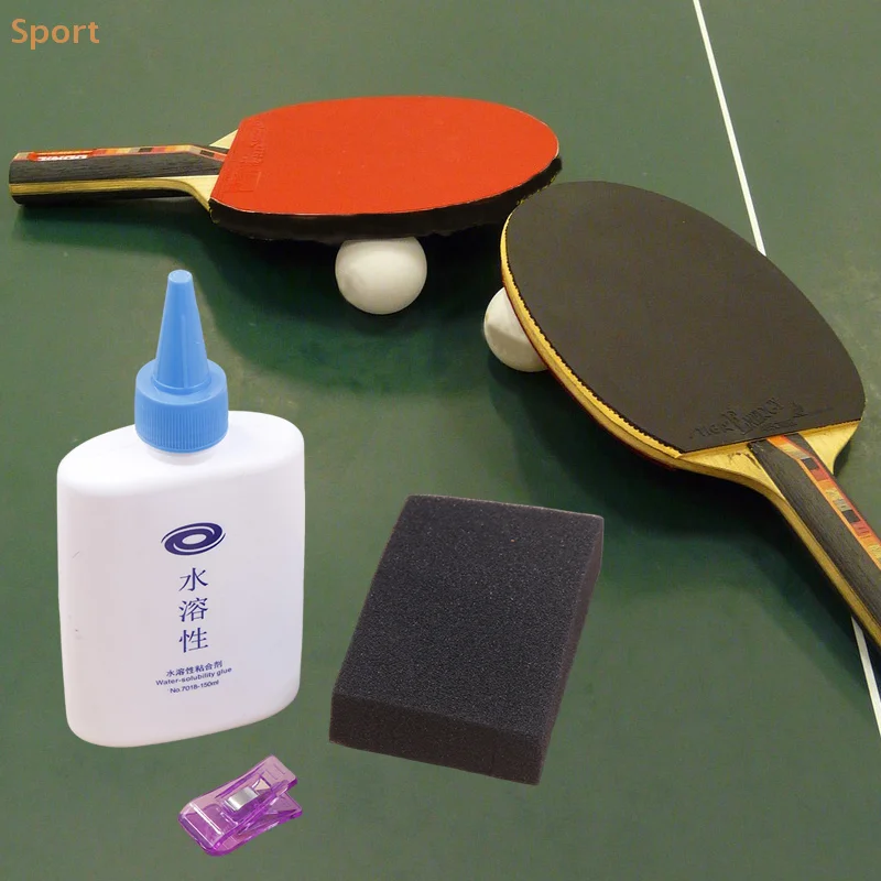 150ML Table Tennis Water-solubility Bond Water Glue Professional Ping Pong Bat Gum Table Tennis Water Bond With Sponge Clip