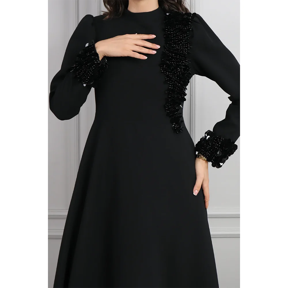 Abiti da sera lunghi personalizzati con colletto alto Abiti da ballo eleganti per occasioni formali che bordano abiti da ballo lunghi fino al pavimento 2025