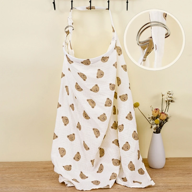 Breathable Nursing Cover Cotton Privacy Nursing Apron Comfortable & Convenient Blanket Double Layer for Breastfeeding