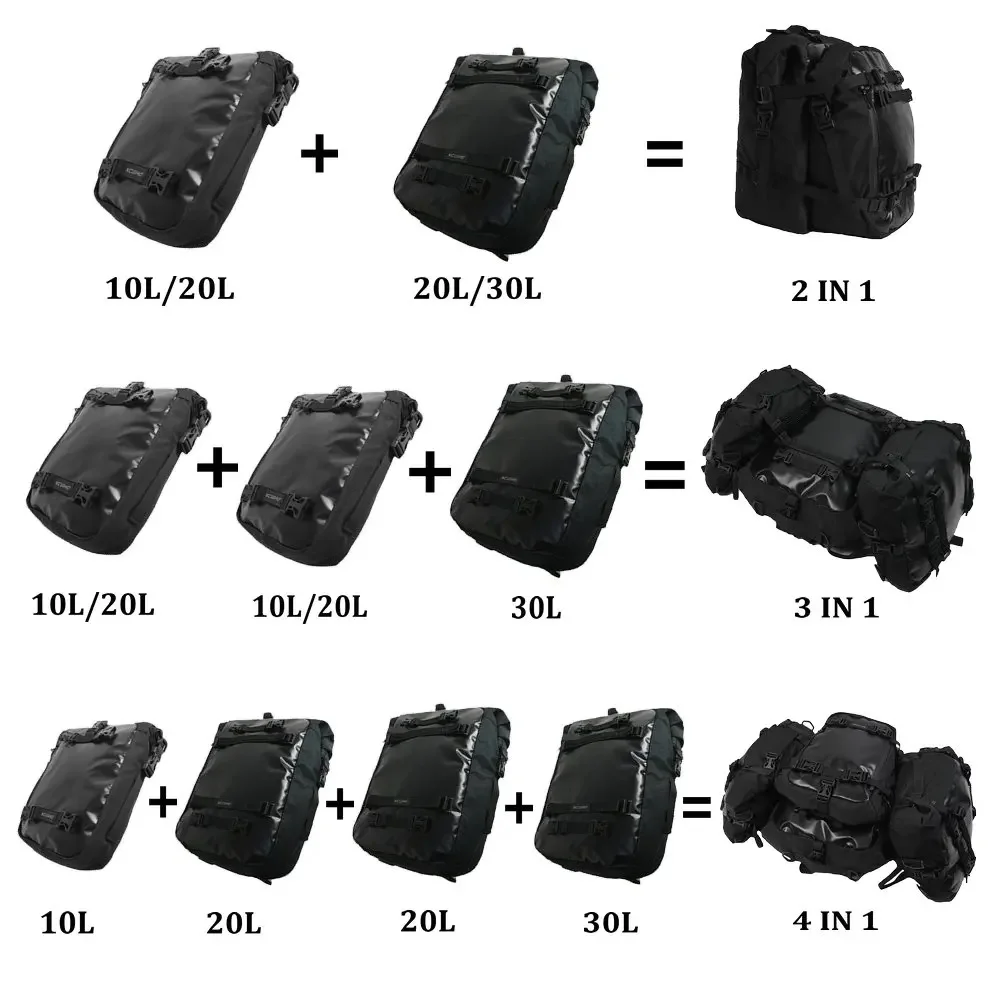 10L 20L 30L Motorcycle Rear Bag Multi-function Waterproof Inner Bag Motor Side Tail Luggage Storage Bag Riding Backpack