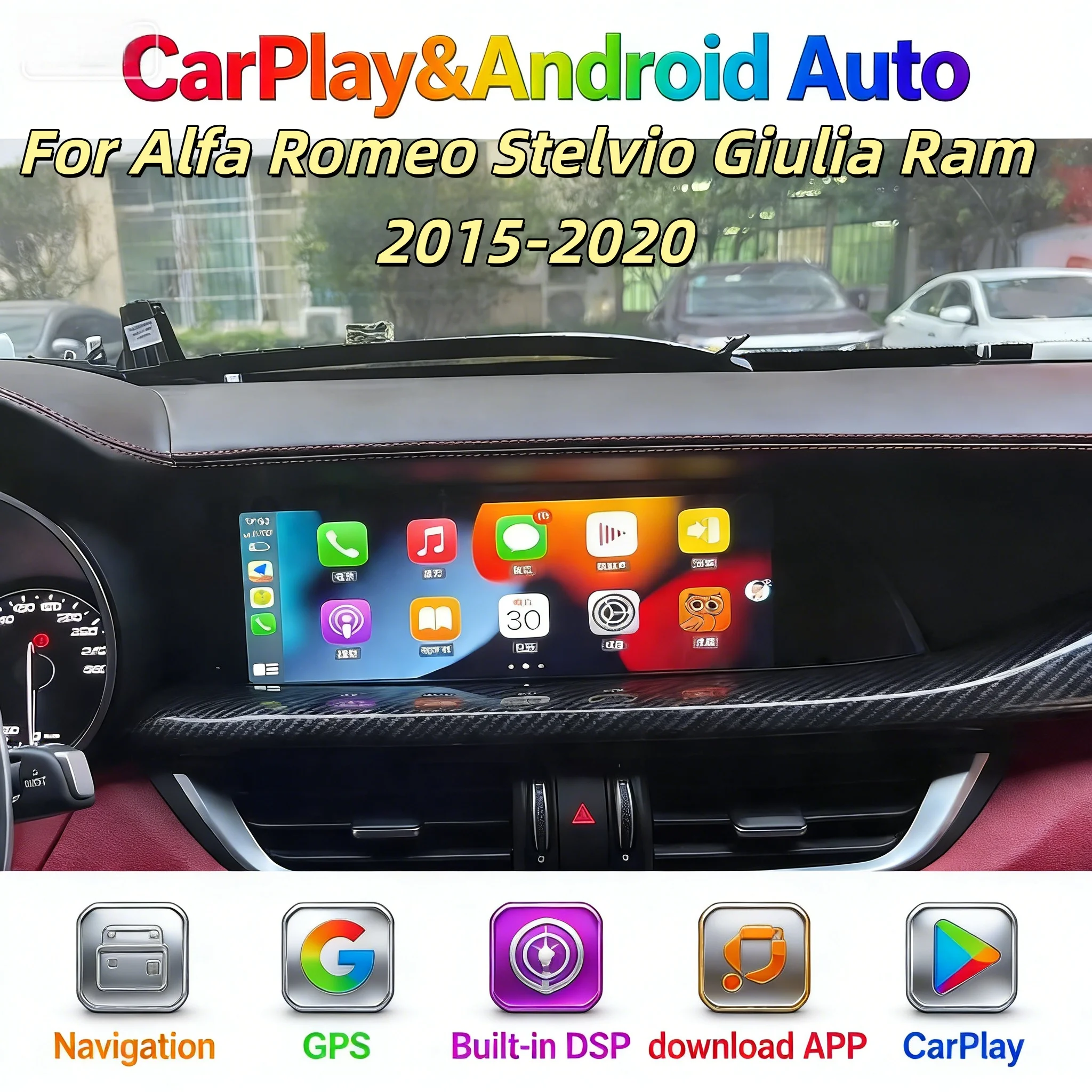 

10.25”Multimedia Android Wireless Carplay For Alfa Romeo Stelvio Giulia 2015-2020 GPS Navigation WIFI dsp 4G Car Radio Headunit