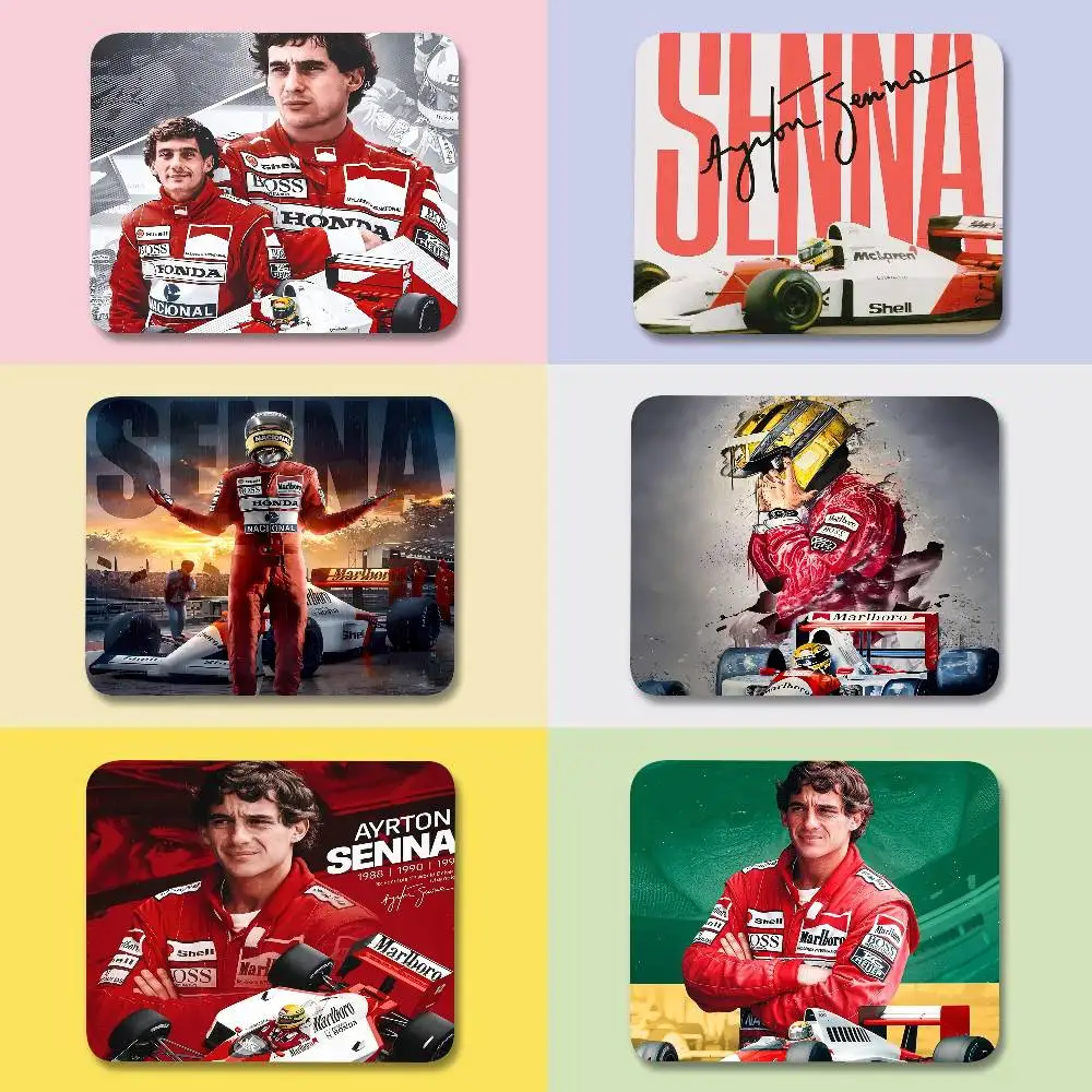 1PC Ayrton Tacing Driver Senna Small Mouse Pad Gaming Laptop Mousepad Gamer Carpet Keyboard Mat Desk Protector Cartoon Mause