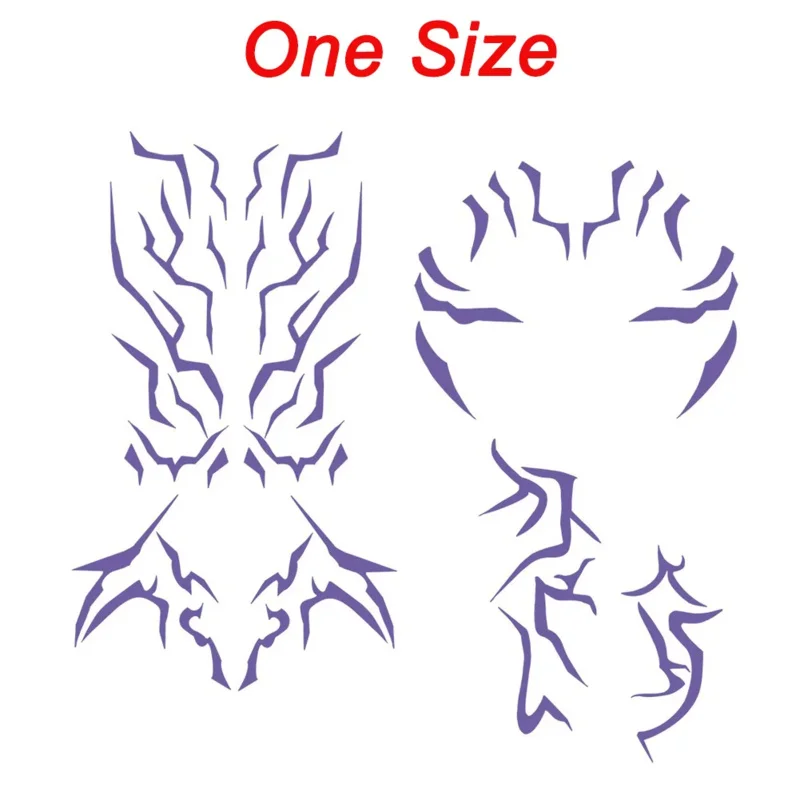 Cy2025 الكرتون شيطان هنتر من KPop تأثيري رومي الأرجواني الوشم ملصق زي اكسسوارات حفلة تمويه هالوين لعب الأدوار برو