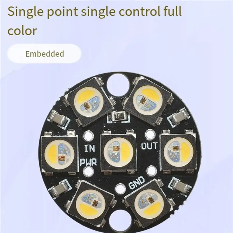 A33T SK6812 RGBW Round Full Color LED Development Board, 7 Bit DC5V Single Point Control, for Custom Lighting Projects