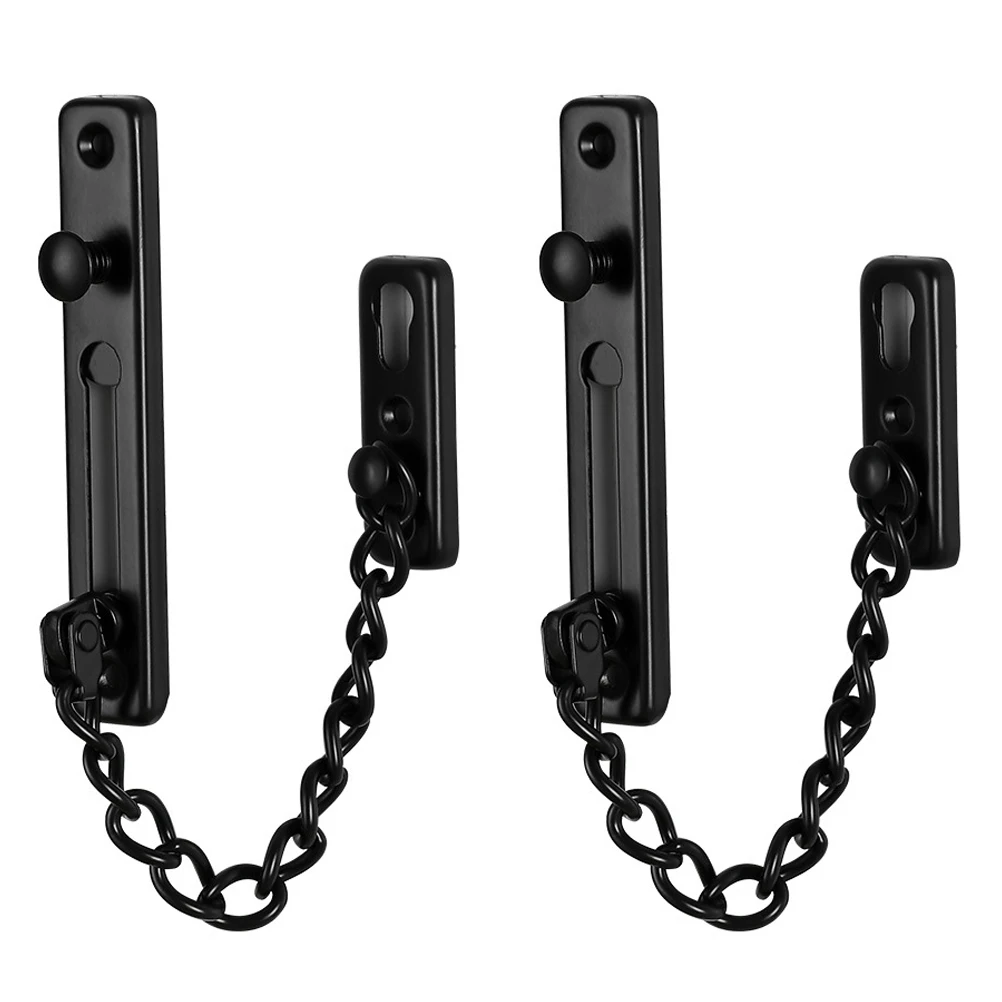 

2pcs Stainless Steel Security Door Reinforcement Anti Durable Hardened Lock With Safety Buckle For Home Decoration
