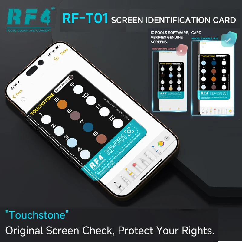RF4 RF-T01 Demon-Revealing Mirror für iPhone 12-17 Original/FOG Bildschirminspektion Echtheitsprüfung Display-Verifizierungstool