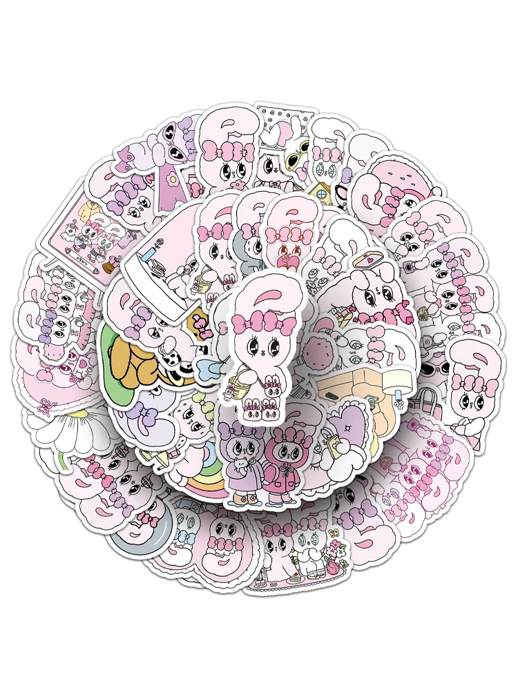 50 قطعة من ملصقات أليس الأرنب اللطيفة الكرتونية اللطيفة المقاومة للماء للتزلج على الجليد ملصق منزلي عتيق #3