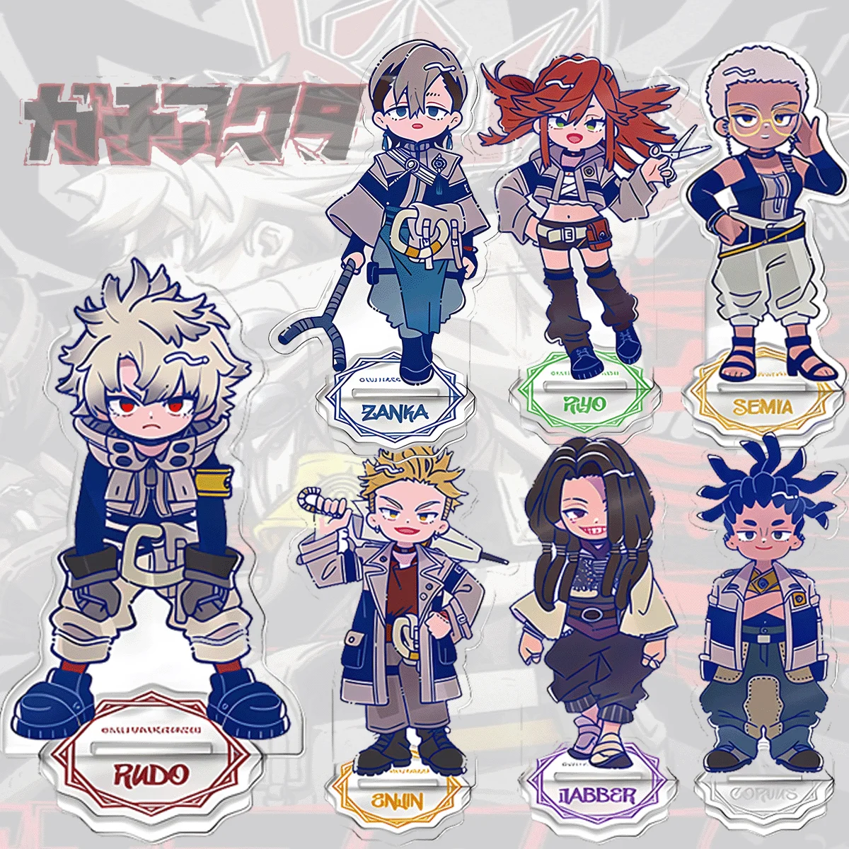 Anime Figure Gachiakuta 10cm High-Q Transparent Acrylic Stand Rudo Surebrec Enjin Combo Collectible Peripheral Valentine's Day