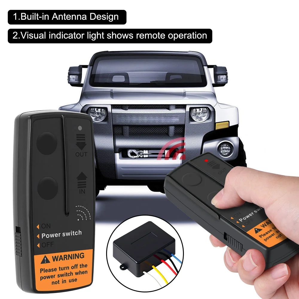 

Switch Controller 2.4G 12V 24V 72W Electric Winch for Jeep Off-road ATV Trailer Wireless Remote Control Recovery Kit Universal