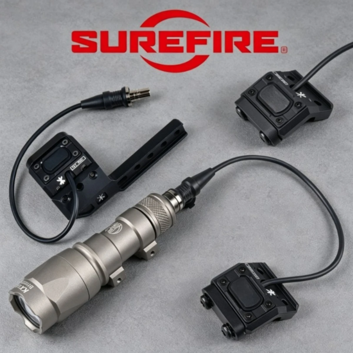 Tactical SureFire M300B M300C LED Scout Flashlight with UNITY Pressure Switch and Right Offset Mount Fits 20mm Picatinny Rail
