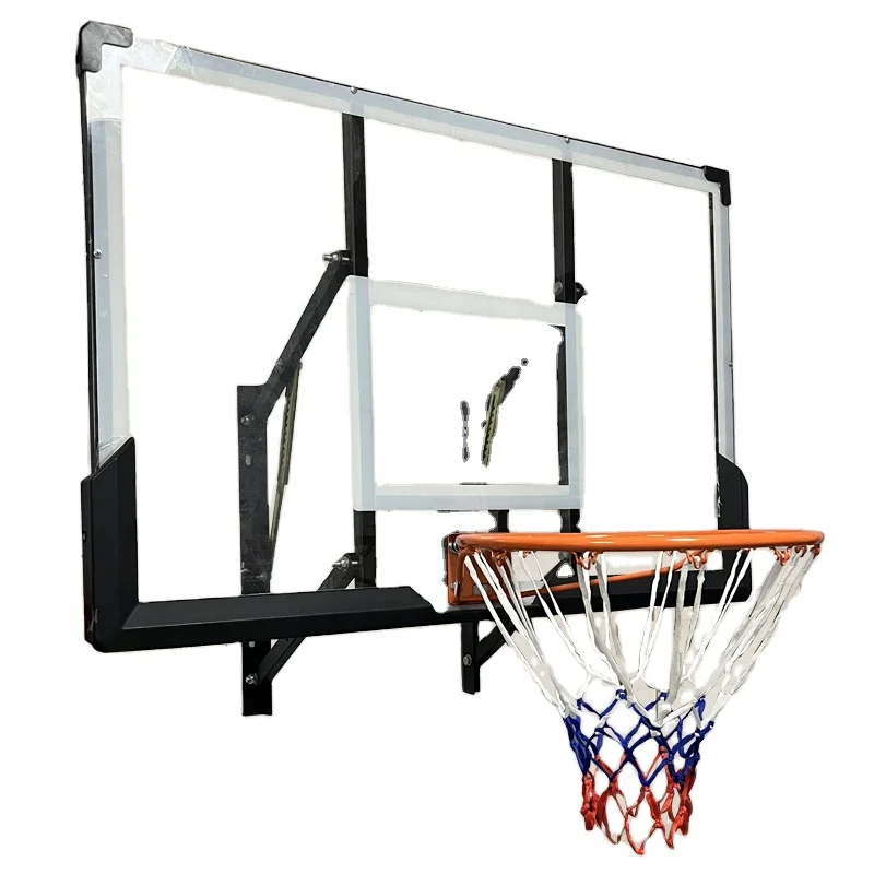 Ring Basket Indoor-Outdoor dengan Pengangkat Dorong Manual & Papan Kaca
