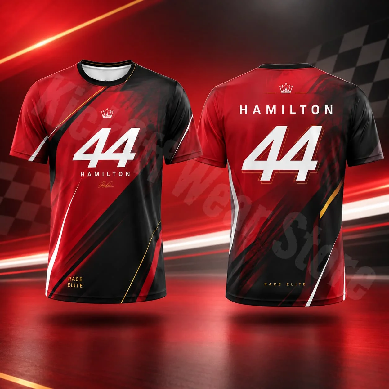 Hamilton 44 Herren-T-Shirt, Sommer-Rennsport-Design, Grafik-T-Shirt, Streetwear, Freizeitshirt, Motorsport-Fanartikel, Unisex, für Männer und Frauen, Geschenk. – Detail 10