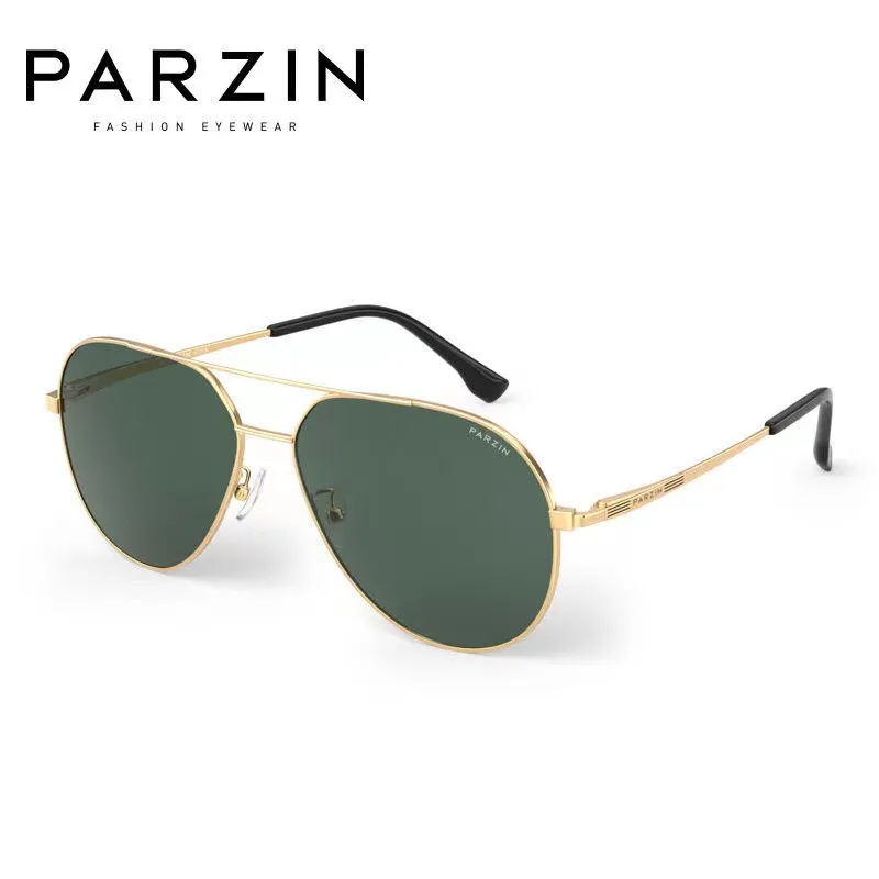 משקפי שמש מפולריזציה PARZIN לגברים עם עדשות ניילון מתכתיות מסגרת מתכתית משקפי שמש זכוכית UV400 לנהיגה 8318