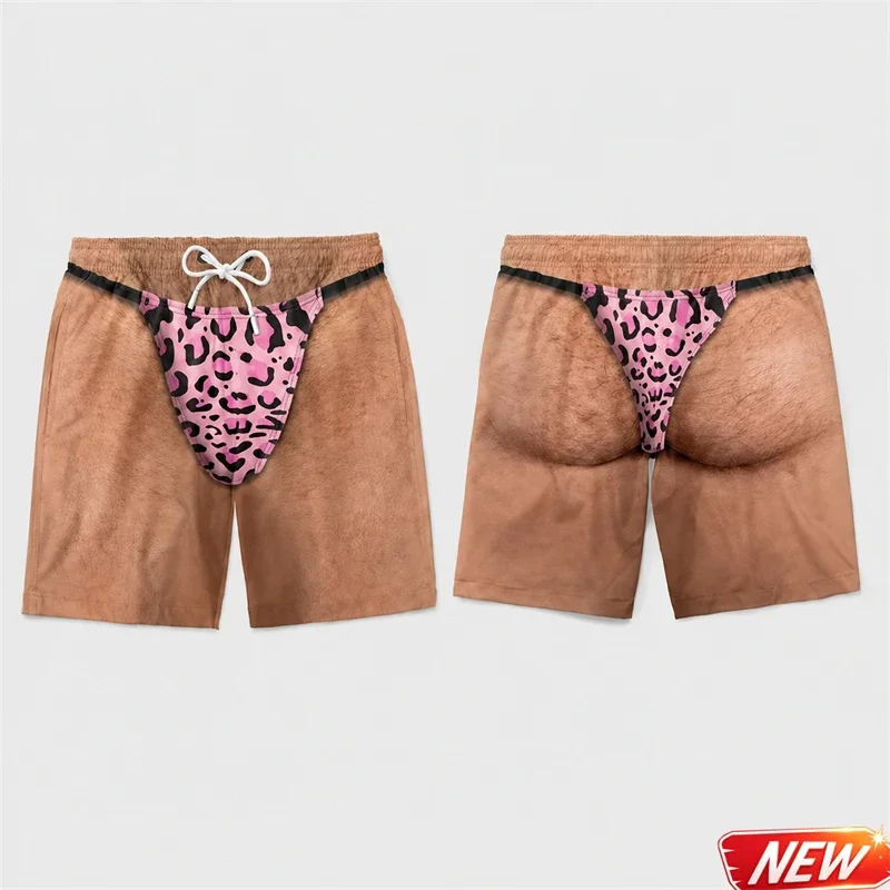 Lustige Badehose für Männer 3D-Druck Leopardenmuster Kunstleder Sommer Urlaub Strandshorts Hawaiianisches Reisegeschenk für Männer Surfbrettshorts – Detail 27