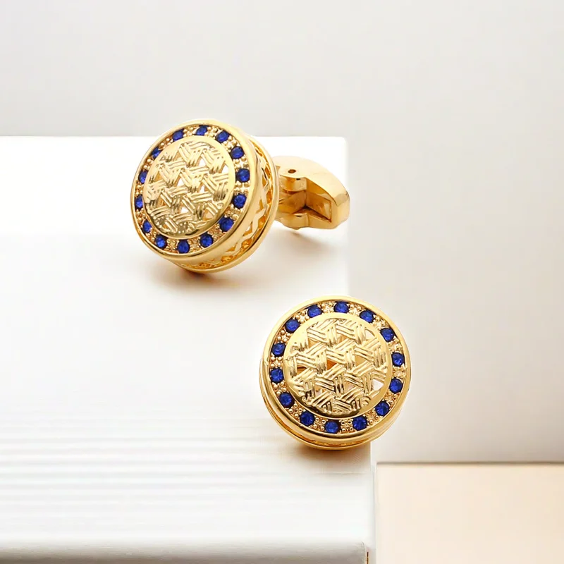 Bezpośrednie dostawy fabryczne można dostosować okrągłe spinki do mankietów modne kryształowe spinki do mankietów spinki do mankietów ślubnych