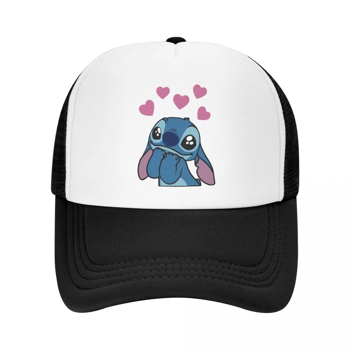 Lovely Stitch Cute Foam Mesh Trucker Hat Casual Summer Breathable Mesh-back Baseball Cap Adjustbale