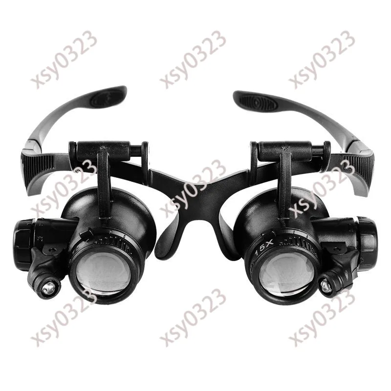 Head Mounted Magnifier with Light HD High Magnification for Watch Clock Repairing