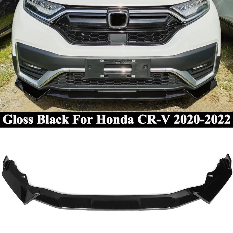 For Honda CR-V 2020-2022 Gloss Black V Style Front Bumper Lower Lip Splitter Kit