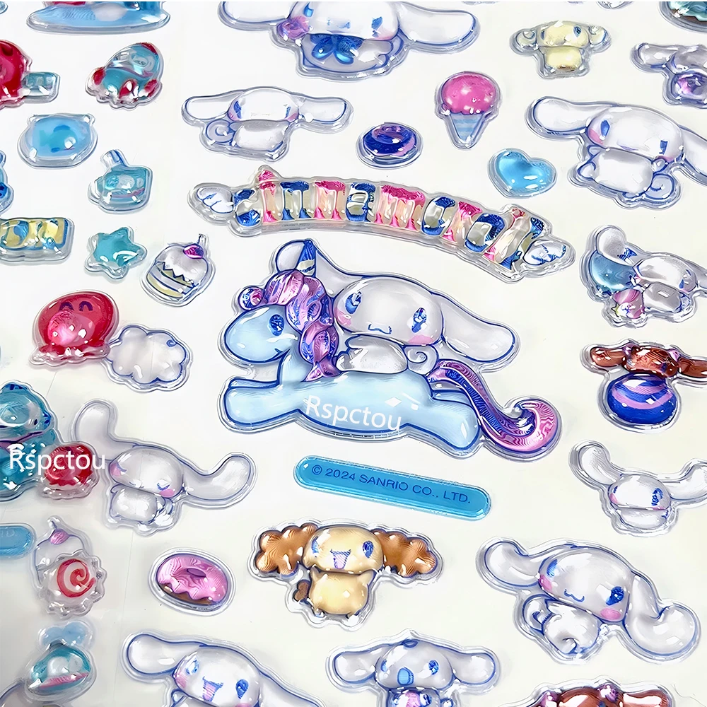 สติกเกอร์คริสตัลซานริโอ้สุดน่ารัก ลายซินนามอโรล มายเมโลดี้ แบบนูน 3 มิติ ของเล่นตกแต่งเคสมือถือ เครื่องเขียน แล็ปท็อป