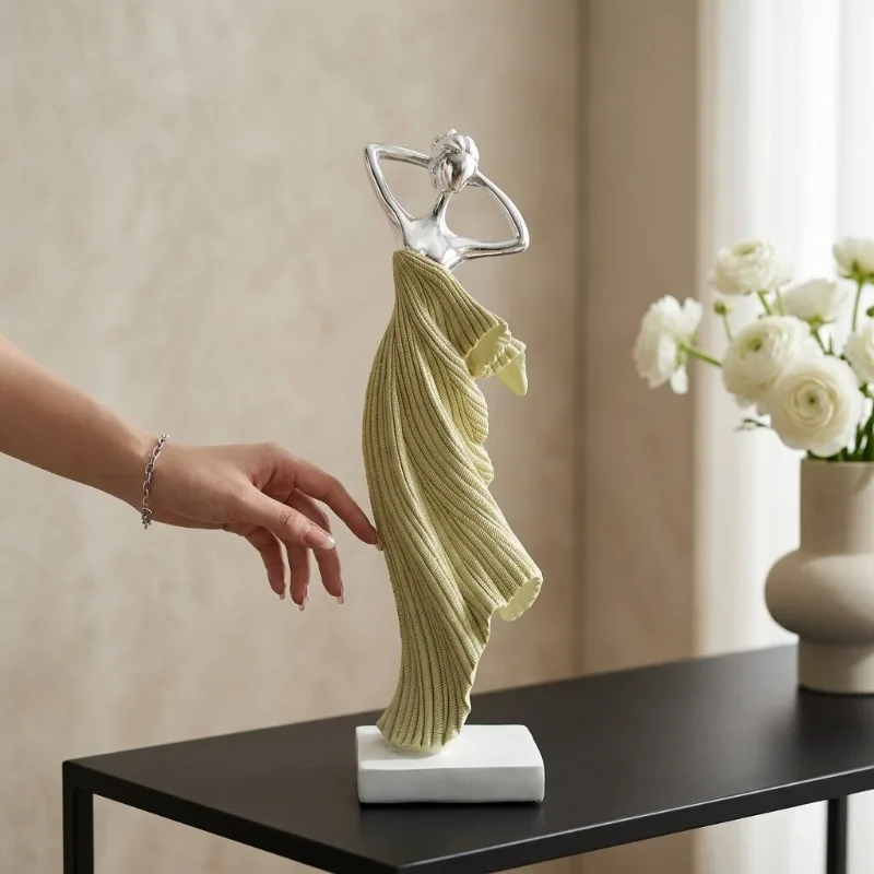 Minimalist French Figure Statue, Luxury Niche Aesthetic Ornament, Artistic Soft Decor for Living Room Entryway Desktop