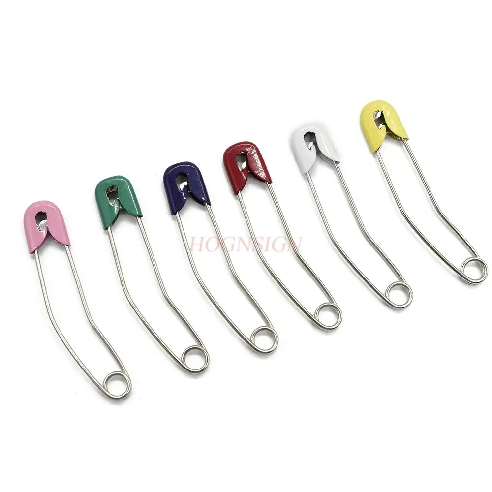 10pcs Banana type double safety pin large paper clip with cap household clothing fixed paper clip lock pin