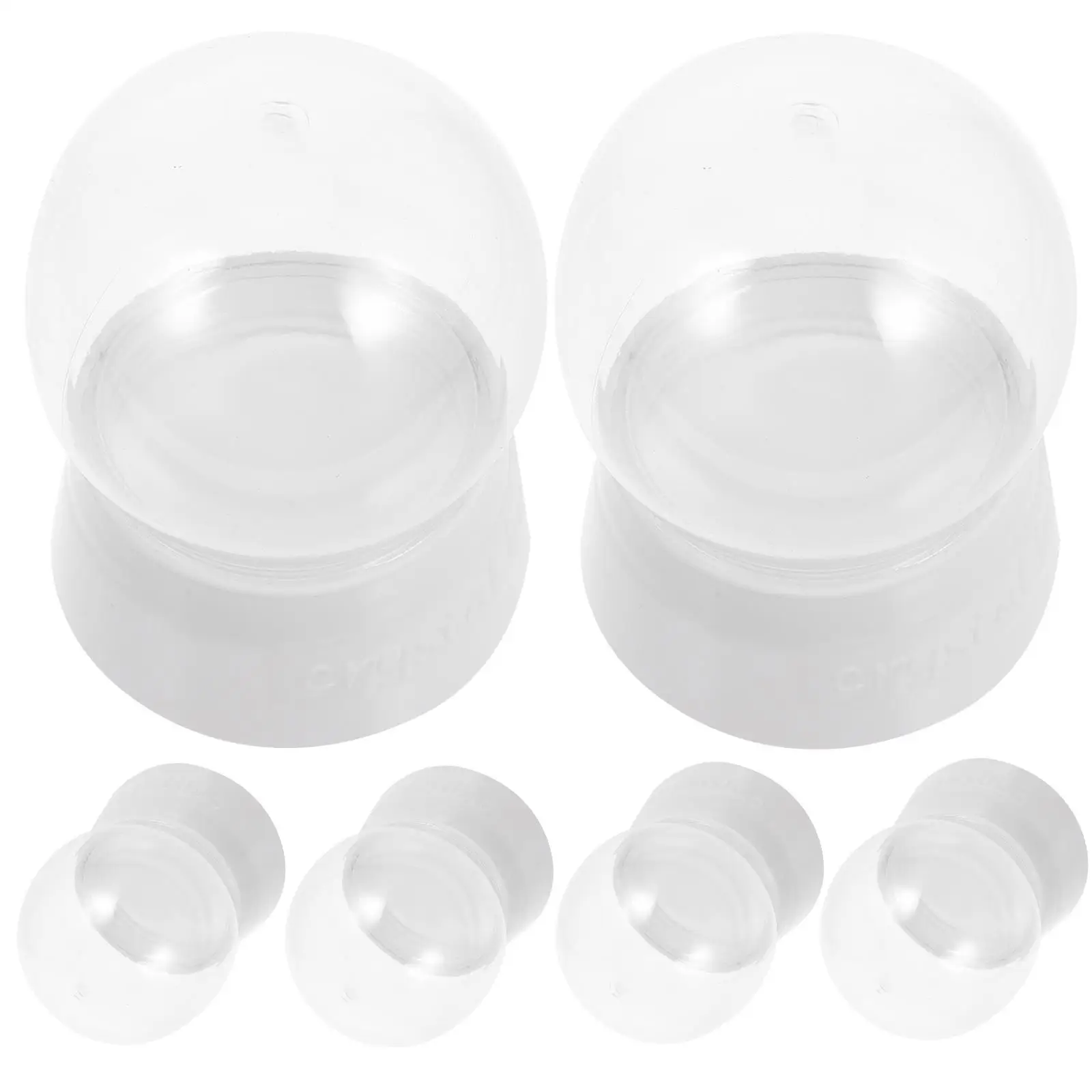 

6 Pcs Crystal Ball Accessories Clear Plastic Fillable Snow Globe DIY Kit Empty Globes for Crafts Christmas Decor