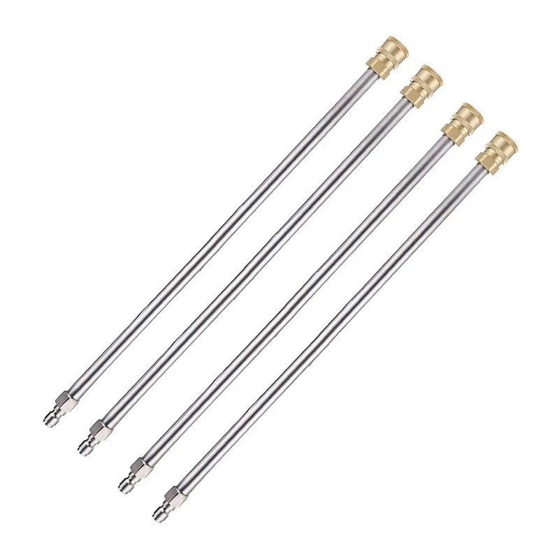 

Pressure Washer Extension Rod, 17-Inch Stainless Steel 1/4 Inch Quick-Connect Electric Washer Nozzle, 4 Pieces